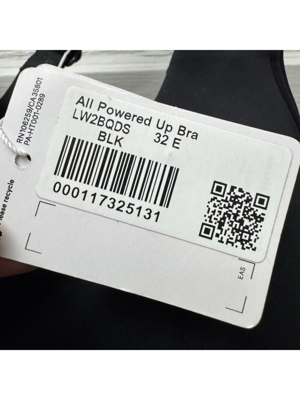 NWT Lululemon All Powered Up Bra Black Medium Support Sports Bra 32E - Picture 5 of 9